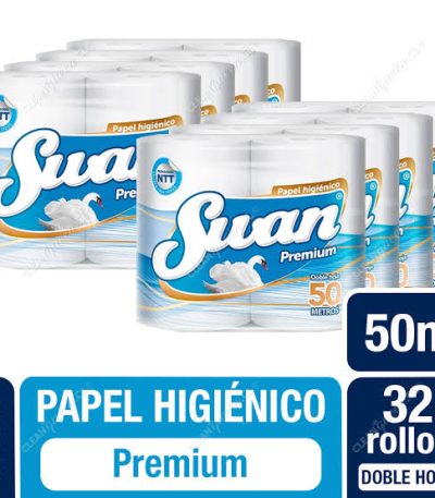 papel higiénico premium swan 4 unidades de 50 metros