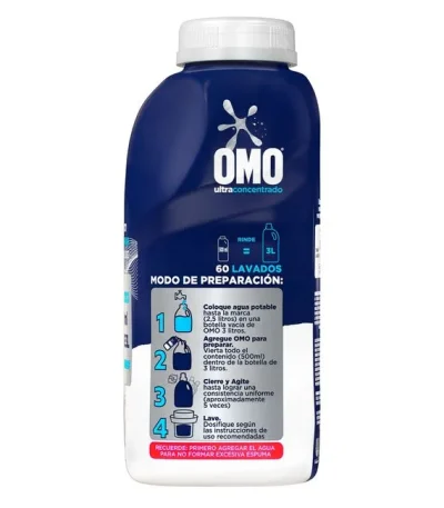 detergente omo ultra power para diluir 500 ml – rinde 3 litros