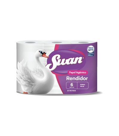 papel higiénico swan rendidor – 6 unidades de 20 metros