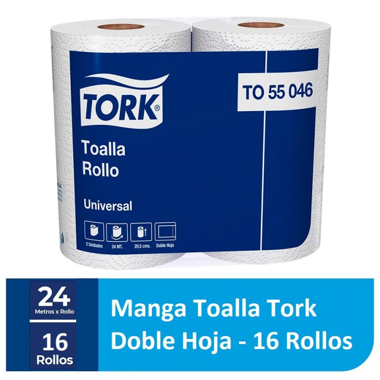 manga toalla tork doble hoja – 16 rollos de 24 metros
