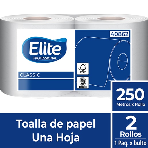 toalla de papel elite 250m x2u
